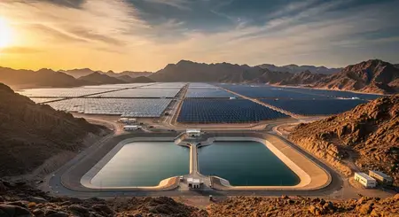 Oman buduje hybridní giganty: 500 MW solárních panelů a 2 GW vodních úložišť