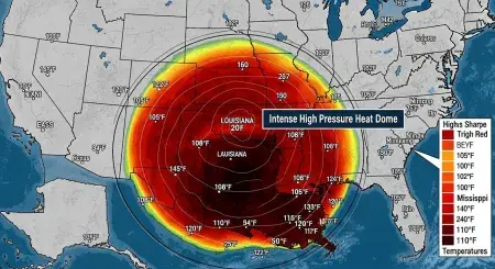 Pekelná výše nad USA: V Louisianě hrozí pocitové teploty až 46 °C, vlna veder láme rekordy